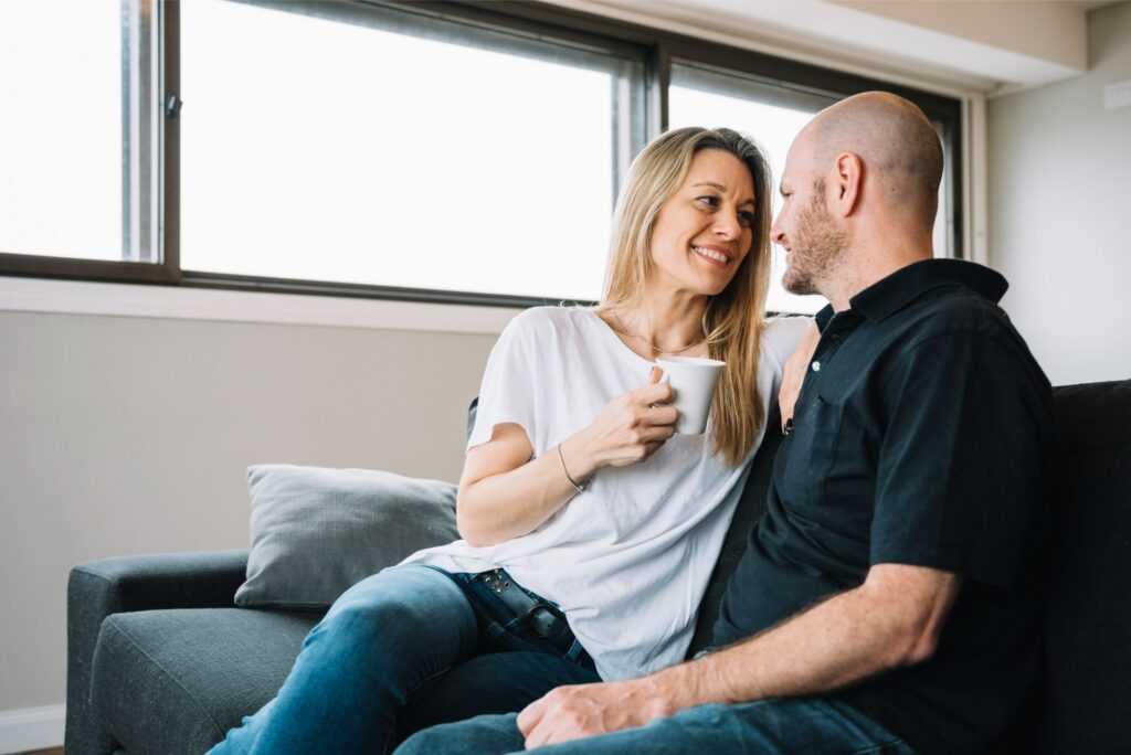 mid aged couple love home