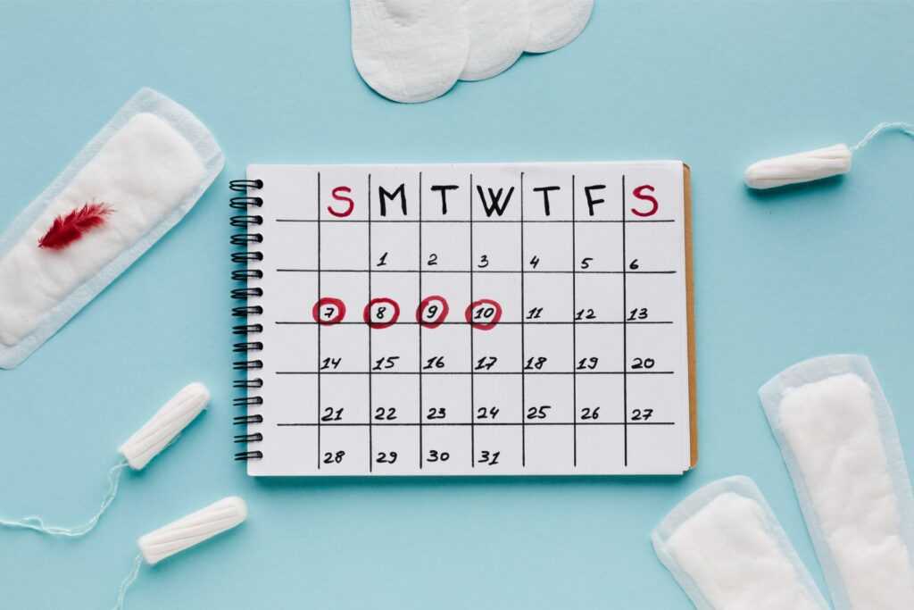 feminine sanitary products calendar
