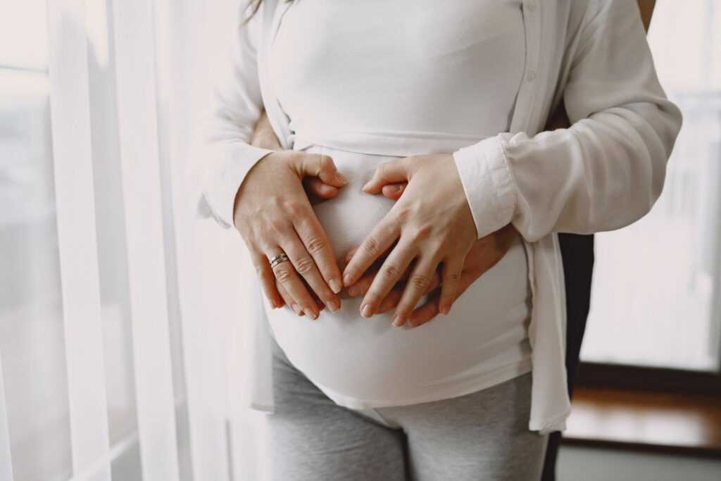 Hypertenzia v tehotenstve: Vysoký tlak v tehotenstve – čo hrozí budúcim mamičkám? 1 pregnant light clothes hands belly pregnant woman family by window